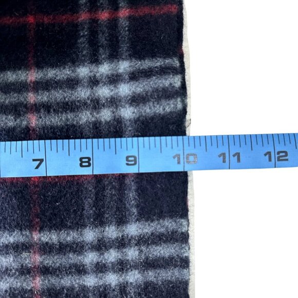 Burberry Classic Check Scarf Black 100% Lambswool Unisex Scarf Made In England - Picture 7 of 7